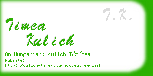 timea kulich business card